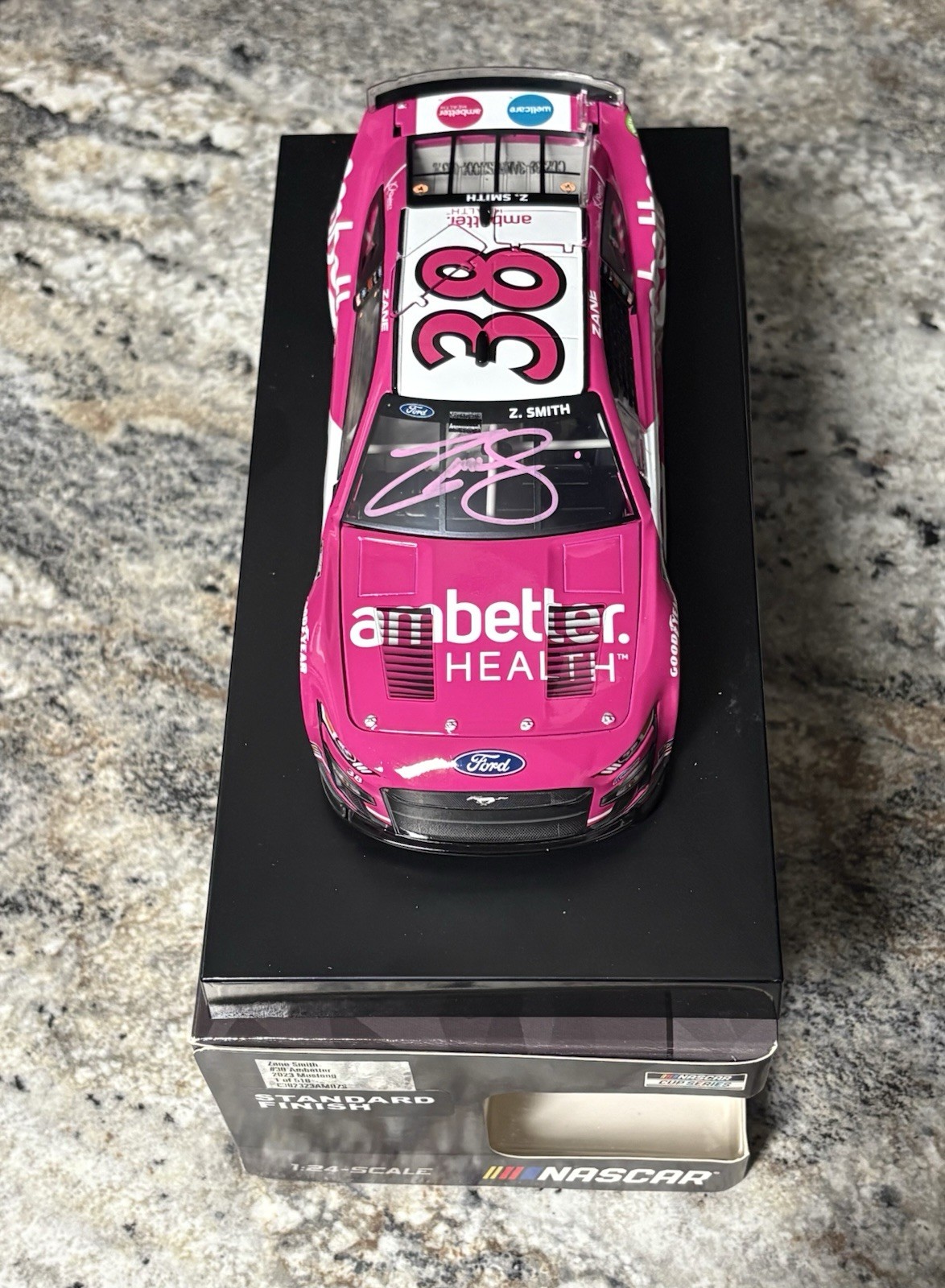 Zane Smith Ambetter 1/24 Lionel Diecast Autographed 2023 NASCAR Rare #38 Ford