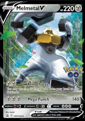 Pokémon TCG Melmetal V Schwert & Schild SWSH224 Holo Promo Pokémon Go Neu Rare