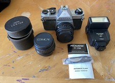 ASAHI PENTAX K 1000 35mm SLR Film Camera, Promaster FT 1700, Extra Lenses 50mm