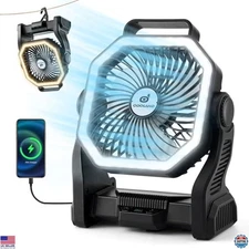 Odoland 20000mAh Rechargeable Camping Fan & LED Lantern - Portable for Tents