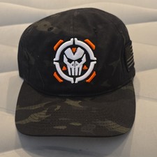 Unisex Adjustable Baseball Hat New Without Tags, Black Camo With American Flag