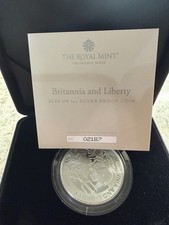 2024 1 Oz Silver Proof Liberty Britannia From US Mint & British Royal Mint OGP