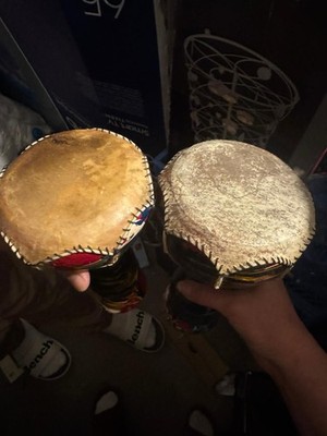 2 handbemalte Djembe Trommeln / Handtrommeln