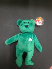 Ty Beanie Baby Erin Bear Green Shamrock 1997 Retired St Patrick Plush Tags MWMT