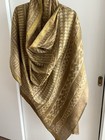 Fabindia Style Dupatta Scarf  Wrap Earthtone Beige Taupe Mustard Hand Batik Art — photo 4