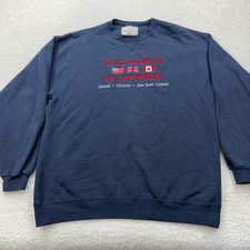 VTG MJ Soffe Victoria Clipper Sweatshirt Navy Blue Embroidered USA Made Mens XL