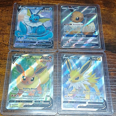 Vaporeon V 172.Jolteon V 177.  Flareon V 169. Eevee GX SM242 (NEAR MINT)