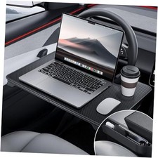 2-in-1 Car Steering Wheel Desk Tray  Car Seat Gap Filler Organizer   Black