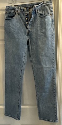 Levi s 501  big E  Light Wash Button Fly Straight Leg Denim Jeans Size 28x30 