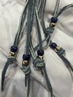 Women’s Boho Braided Beaded Belt Blue/Gold Adjustable Buckle One Size — photo 3