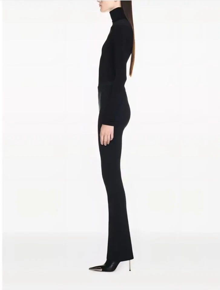 Off-White Crepe Jersey Split Leggings / Split-Hem Flared Pants NWT $745 Size 6-8 - Image 2 of 4