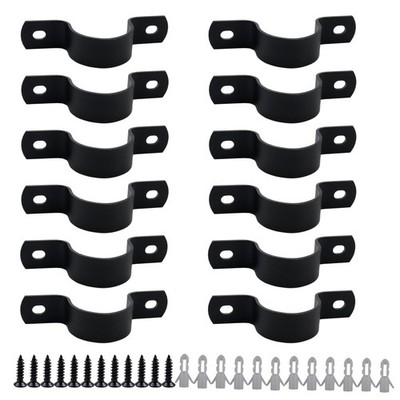 3/4 Inch DN20 Pipe Strap 12Pcs, Two Hole Fixing U Bracket, Rigid Pipe Strap C...