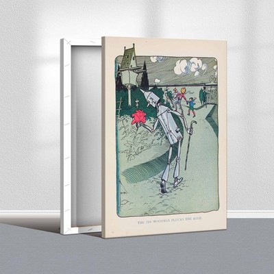 Canvas Print Oil Paintings Reproduction tin woodman picking rose scene