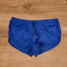N2N Bodywear Men blue Atlas pouch sport split booty shorts size L