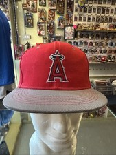 LA Angels Snapback Cap Red Grey Flat Peak Sixth Man Promotions MLB Hat