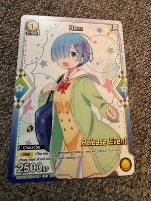 Union Arena TCG Release Event Promo Card Re:Zero Rem Promo Holo UEPR/RZE-1-014