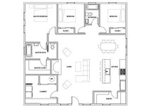 Amplia casa de campo de 3 dormitorios 2 baños (40'x40') planos y planos personalizados