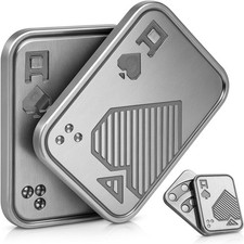 "Metal Fidget Toys, Magnetic Fidget Slider for Adults, EDC Poker Push Card ,Reli