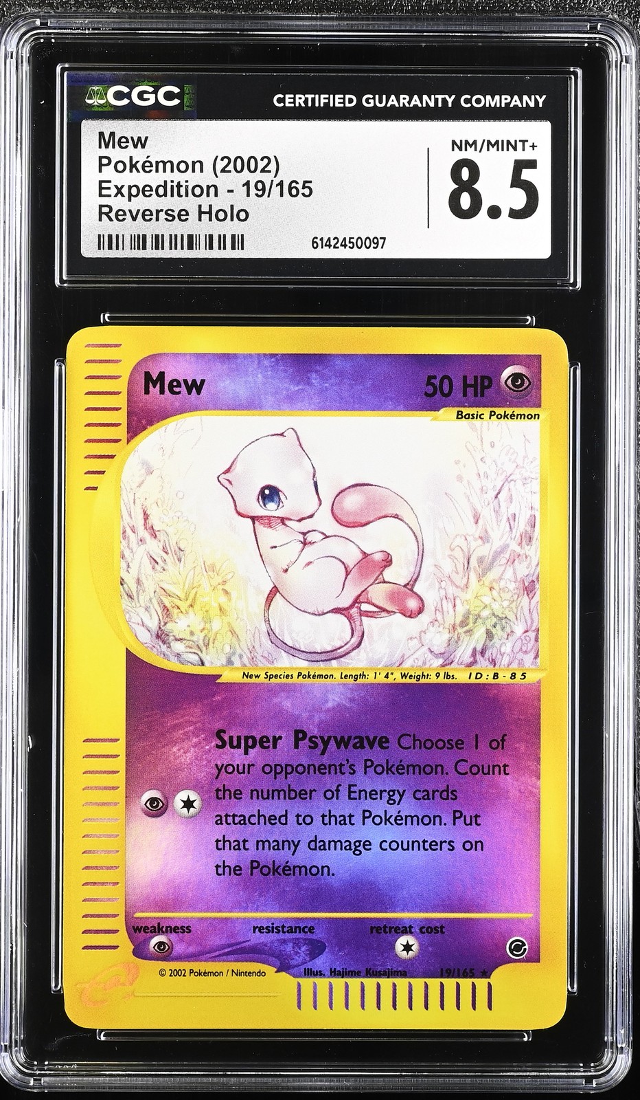 CGC 8.5 NM/MINT+ Mew 19/165 Expedition Reverse Holo Pokemon Card