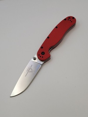 Ontario RAT Model 1 Folding Knife, S35VN Plain Blade, Red G10, Liner Lock - 8864