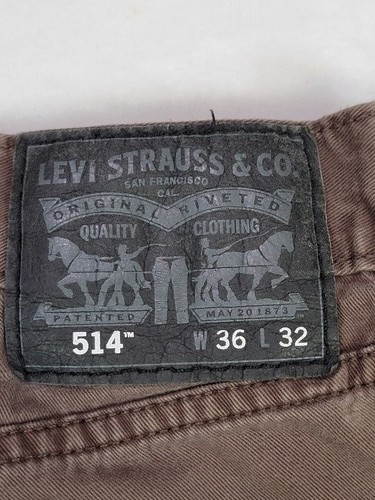 Levi's Men's 514 Straight Jeans Size 36x32 Brown Khaki Classic Casual - 第 14/21 張圖片