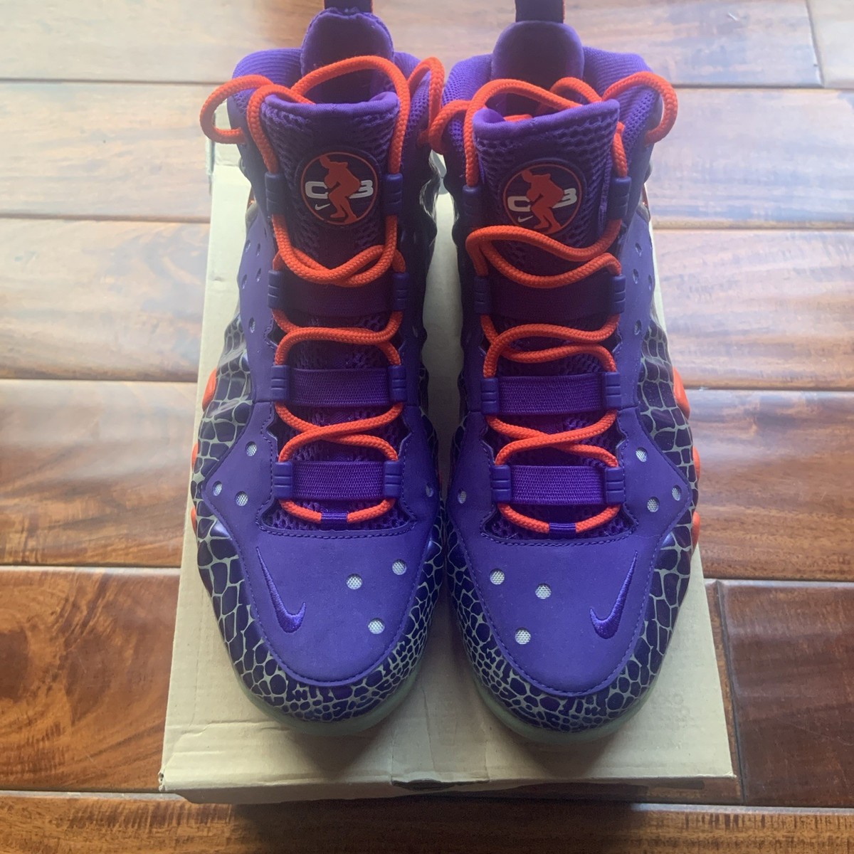 Nike Air Barkley Posite Max size 9 Suns Purple Orange CB 34