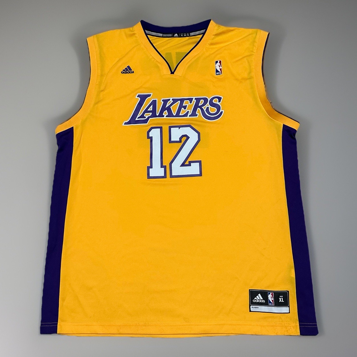 Los Angeles Lakers Dwight Howard #12 Jersey Adidas NBA Mens Gold Size XL