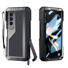 with Samsung Galaxy Z Fold 4 Case with Metal Bumper Premium Rugged Heavy Duty...
