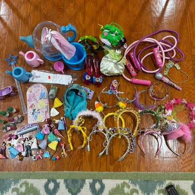 #ad DISNEY PRINCESS Hair Accessories Lot Headbands Tiaras Costume Toys $250 Value $75.00