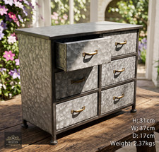 Metal Draws Small Industrial Style, 6 Storage Draws, Practical Table Top Use