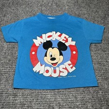 VINTAGE RARE 80  S SINGLE STITCH BLUE DISNEY MICKEY MOUSE KIDS TANK SHIRT 3T USA