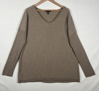Eileen Fisher Medium 100% Merino Wool Beige Sweater Lightweight Neutral Normcore