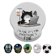 LIMKRIAN Cat Ergonomic Mouse Pad with 9.8L x 8.6W inches, Funny Coffee