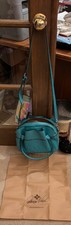 PATRICIA NASH ASHFORD CROSSBODY SATCHEL TOTE TOOLED BLUE GRASS TURQUOISE EC