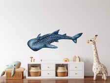 Navy Blue Whale Shark Wall Decal Removable Sea Peel  Stick Ocean Nursery Decor