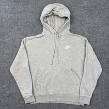 Nike Hoodie Sweatshirt Mens Medium Gray Pullover Fleece Swoosh Bv2654-063