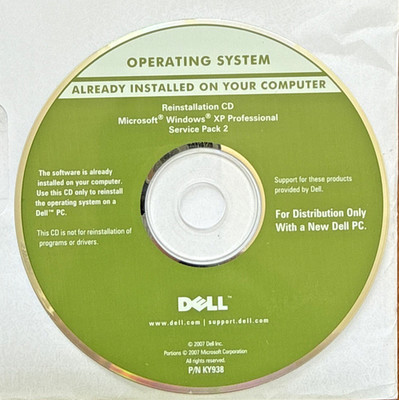 Dell Microsoft Windows XP Professional SP2 Reinstallation CD OEM Media Disc