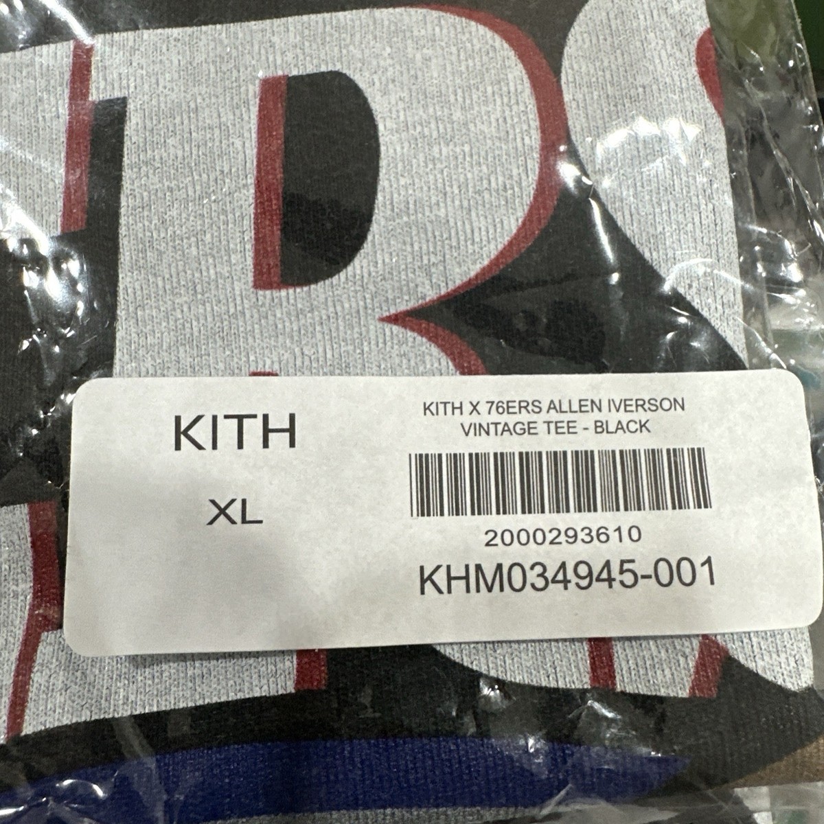 Kith Allen Iverson Philadelphia 76ers Vintage Tee Shirt Size