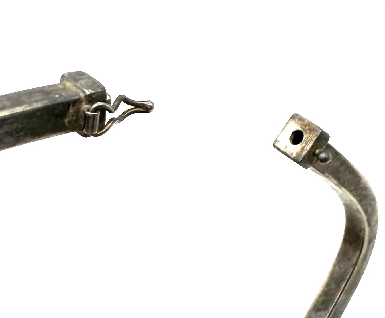 Sterling Silver 925 ITALY Solid Square 7" Hinge B… - image 5