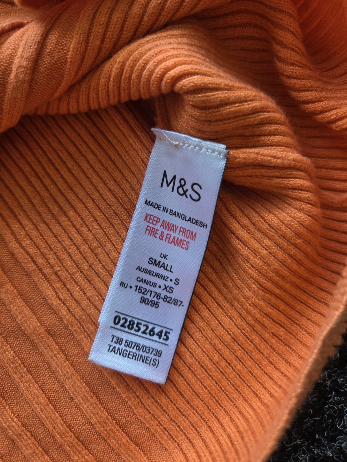 M&S Orange Short Sleeve Jumper Women’s Size Small image 9