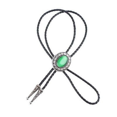 Vintage Bolo Krawatte mit heulendem Wolfsmotiv, Cowboy Rodeo Krawatte aus PU