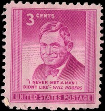 US Scott # 975, Will Rogers, 1948 3¢ Stamp, MNH