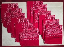 Vintage Hav-A-Hank Red Paisley Bandanas 100 Cotton  Pack of 12