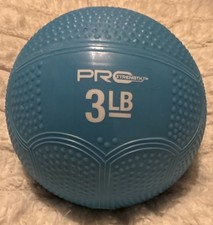 PRO Strength 3 lb Blue Rubber Medicine Ball Textured Surface Gym  Yoga Training