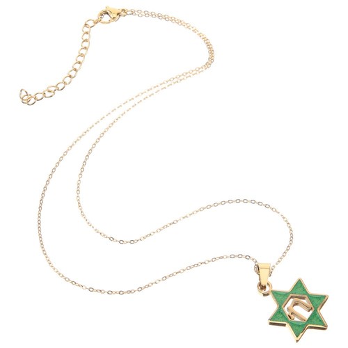 Pendentif Plaqué Or étoile Triangle - Chaîne Longue Vintage - État Neuf (ancien Stock Bijouterie)