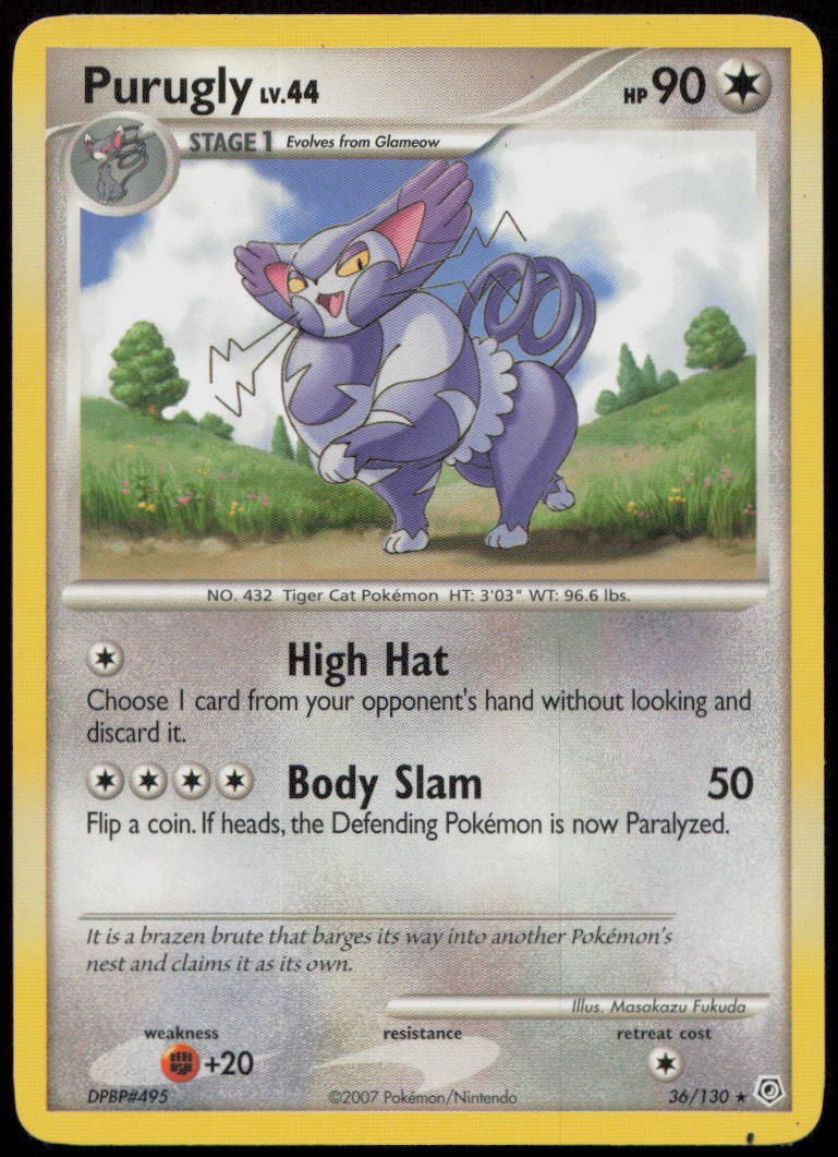 Purugly 36/130 HP Diamond & Pearl Rare Pokemon