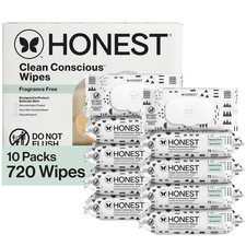 The Honest Company Clean Conscious Multi-Use Wipes Unscented Hypoallergenic Baby