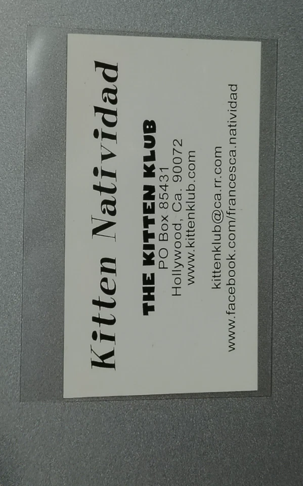 AUTOGRAPH KITTEN NATIVIDAD VINTAGE BILLET PRESENTATION CARD HAND SIGNED SEX FILM - Photo 2/2