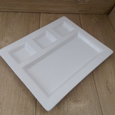 Large Platter Antipasti Stoneware Divided Serving Sushi 38cm x 32cm White