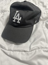 LA Dodgers Los Angeles Baseball MLB Black 47 Brand Strapback Dad CLEANED Hat Cap